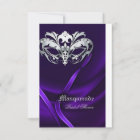 Silver Masquerade Purple Bridal Shower Invitation