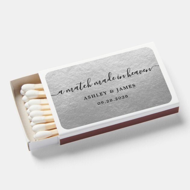 Silver Match Made In Heaven Wedding Favors | Zazzle