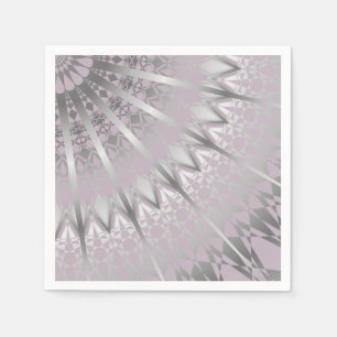 Silver Mauve Mandala Paper Napkins