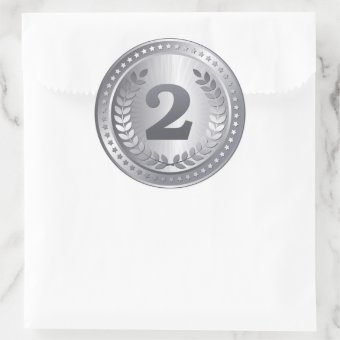 Silver medal 2nd place winner sticker | Zazzle