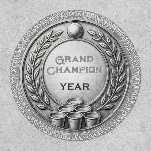 Silver Medal Beer Pong Tournament Championship Patch