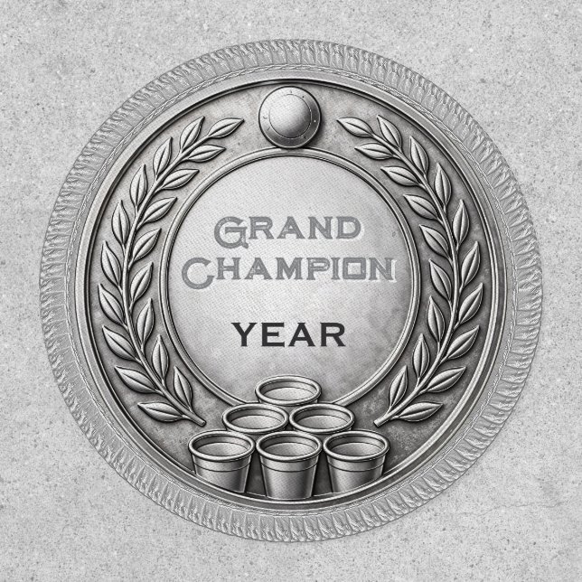 Silver Medal Beer Pong Tournament Championship Patch (Front)