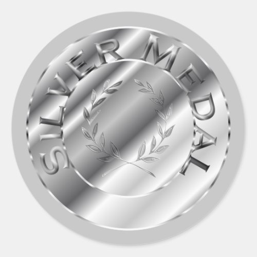 Silver Medal Classic Round Sticker