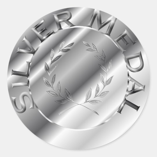 Silver Medal Classic Round Sticker | Zazzle.com