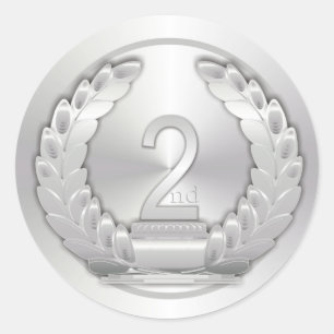 Silver Medal Classic Round Sticker