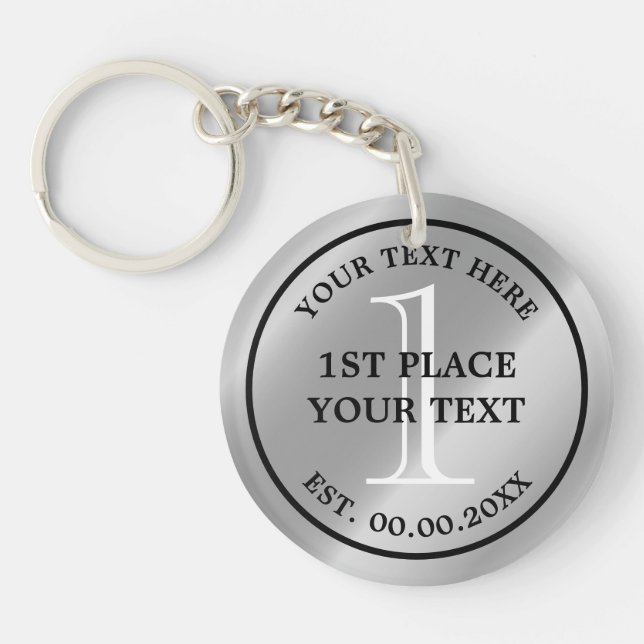 Silver Medal keychain for tournament competition (Front)