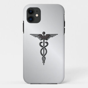 Silver Medical Caduceus iPhone 11 Case