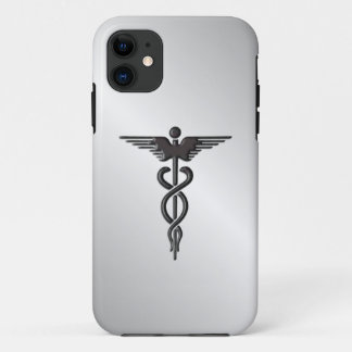 Silver Medical Caduceus iPhone 11 Case