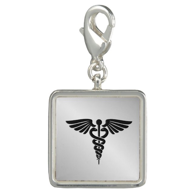 Silver Medical Caduceus Charm (Front)