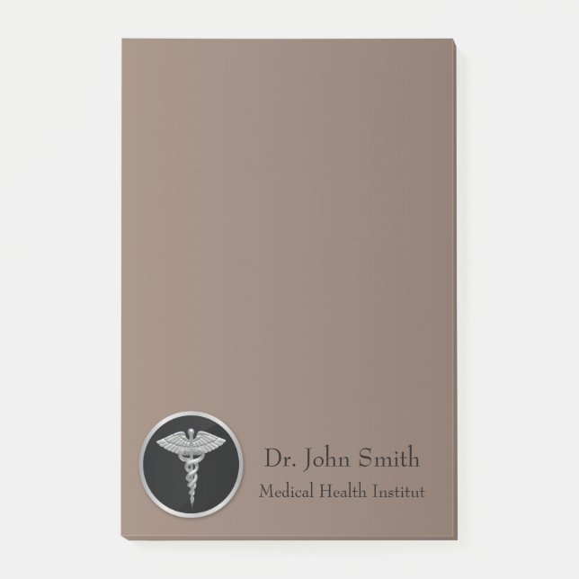 Silver Medical Caduceus - Post-it® Notes (Front)