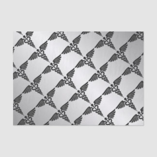 Silver Medical Caduceus Tissue Paper