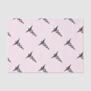 Silver Medical Caduceus Tissue Paper