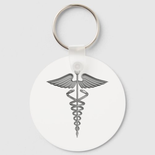Silver Medical Symbol Keychain