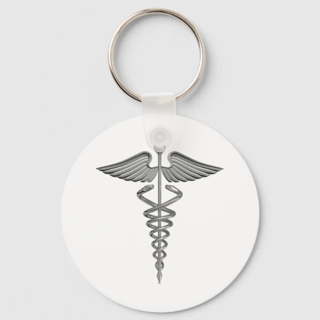 Silver Medical Symbol Keychain (Front)