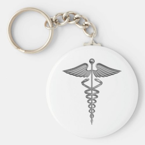 Silver Medical Symbol Keychain