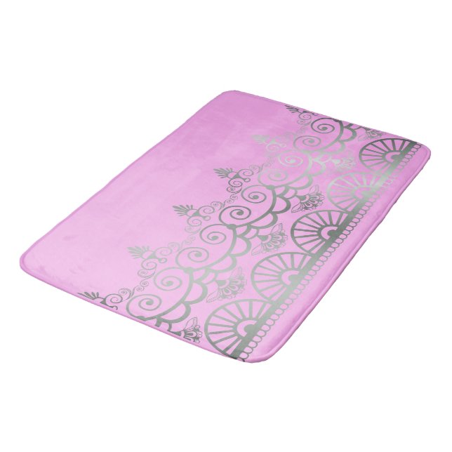 Silver Mehndi - Bath Mat (Angled)