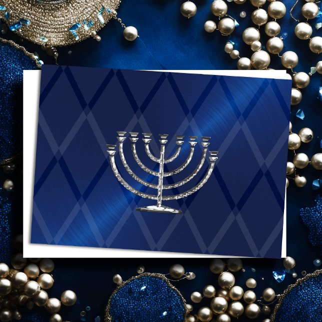 Silver Menorah Hanukkah Card (Creator Uploaded)