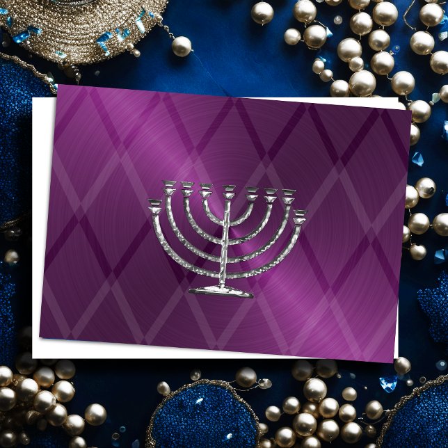 Silver Menorah Hanukkah Card (Creator Uploaded)