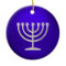Silver Menorah Hanukkah Ornament