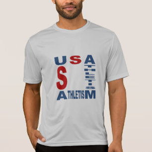 Silver men's T-shirt USA ATHLETISM