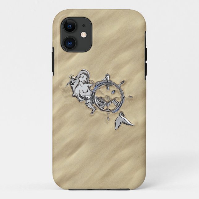 Silver Mermaid in the Sand Case-Mate iPhone Case (Back)