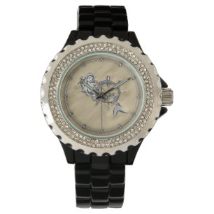 Silver Mermaid in the Sand Decor Watch