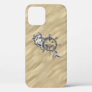 Silver Mermaid in the Sand Scene iPhone 12 Case