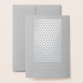 Silver Merry Christmas Happy New Year Geometric Foil Card (Back With Envelope)