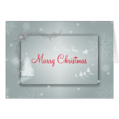 Silver Merry Christmas Tree with Raiding Reindeer (Front Horizontal)