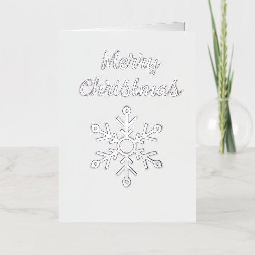 Silver Merry Christmas with Snowflake Foil Holiday Card