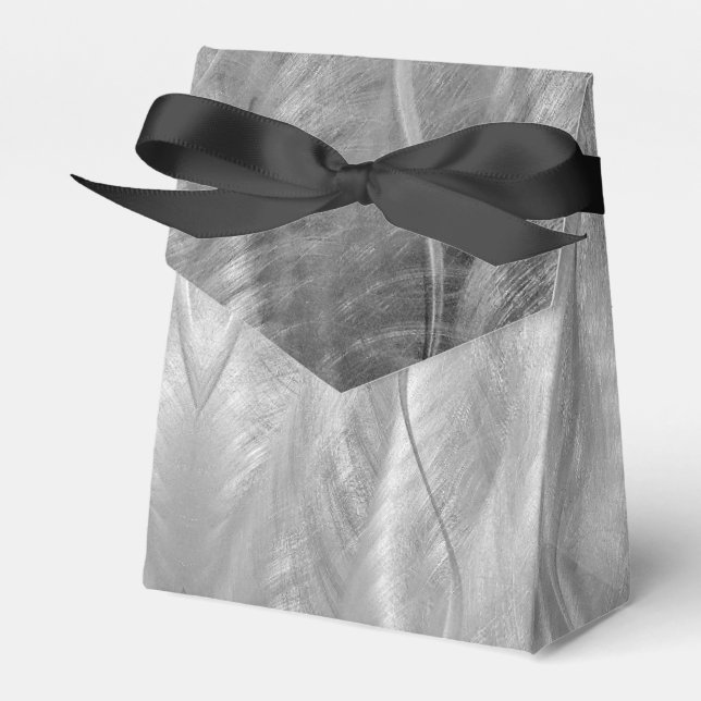 Silver Metal Abstract   Favor Boxes (Front Side)