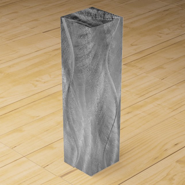 Silver Metal Abstract  Wine Box (Front)
