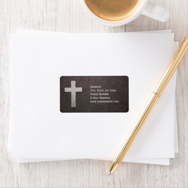 Silver Metal Cross Religious Personal Family Label (Insitu)