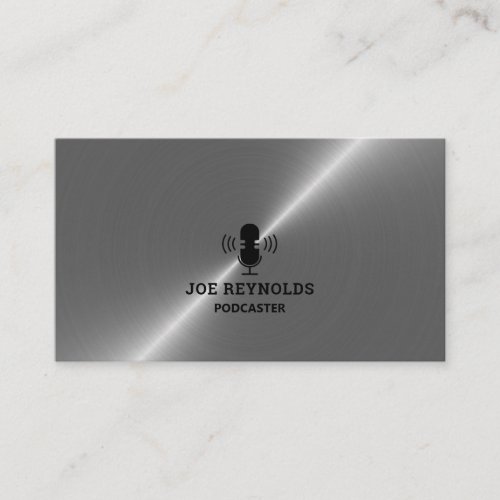 Silver Metal Effect Podcaster Podcast Business Card