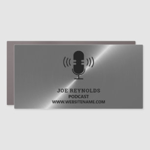 Silver Metal Effect, Podcaster, Podcast Car Magnet