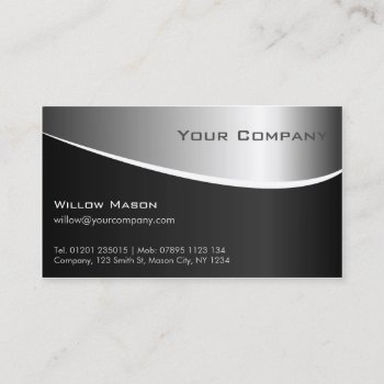 Silver Metal Effect Professional Business Card by ImageAustralia at Zazzle