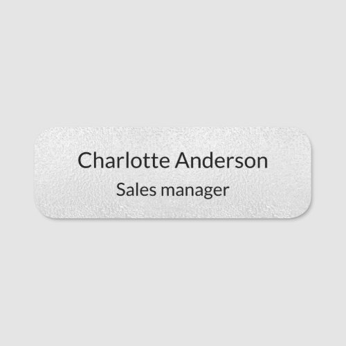 Silver metal elegant business name tag