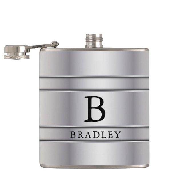 Silver Metal Flask (Opened)