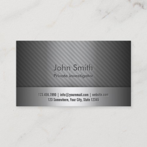 Silver Metal Investigator Business Card