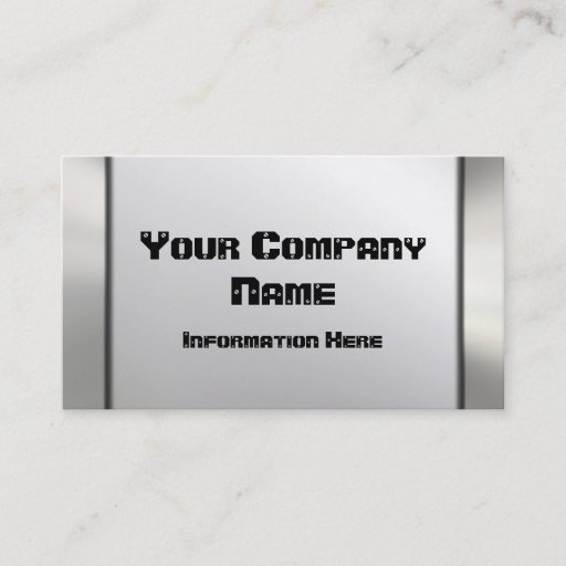 Customizable Silver Metal Look Business Cards