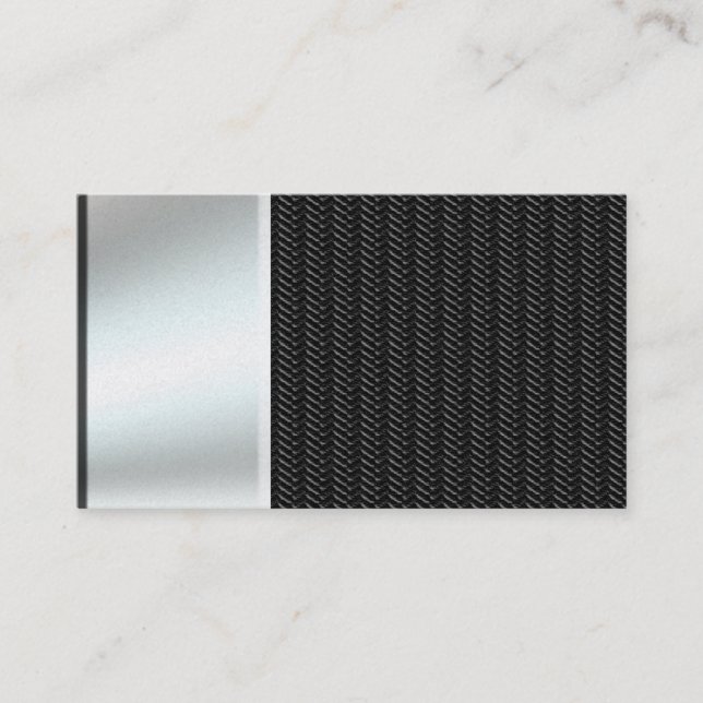 Silver Metal Look On Carbon Fiber Business Cards (Front)