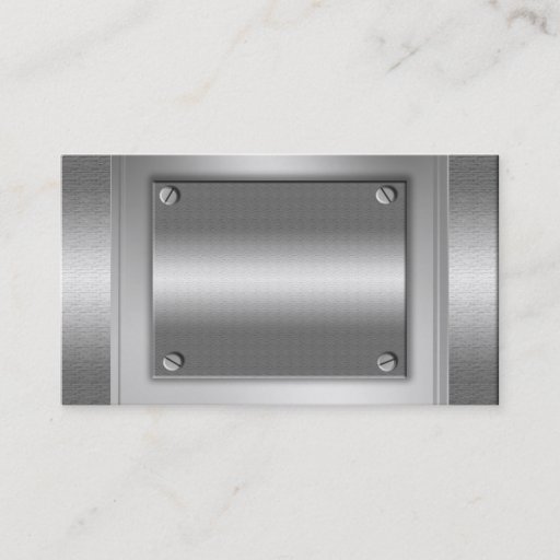 Customizable Silver Metal Look Plates Business Cards