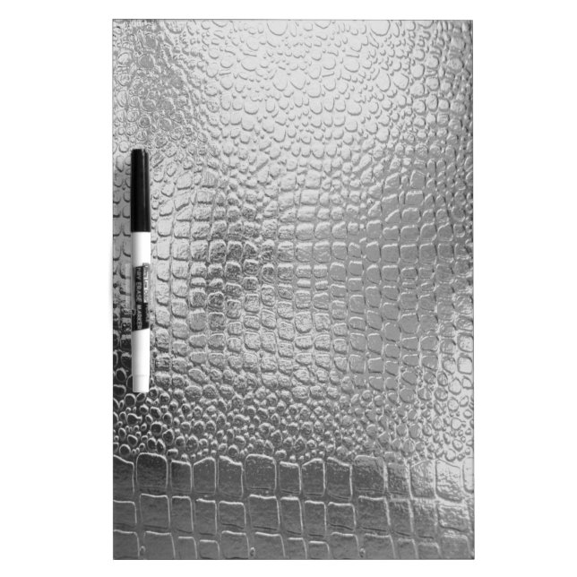 Silver Metal Look Snakeskin Metallic Dry Erase Board (Front)