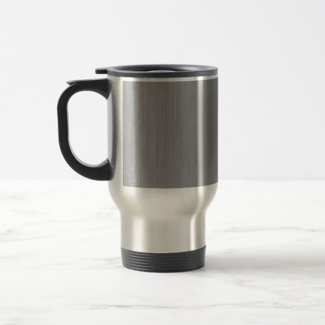 Silver Metal Look Travel Mug (Left)