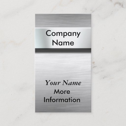 Customizable Silver Metal Nameplate Business Cards