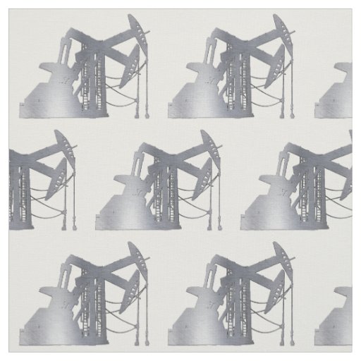 Silver Metal Oil Pumping Unit Design Fabric