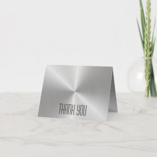 Silver Metal Shine - Thank You Note Card