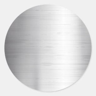 Silver metal texture classic round sticker