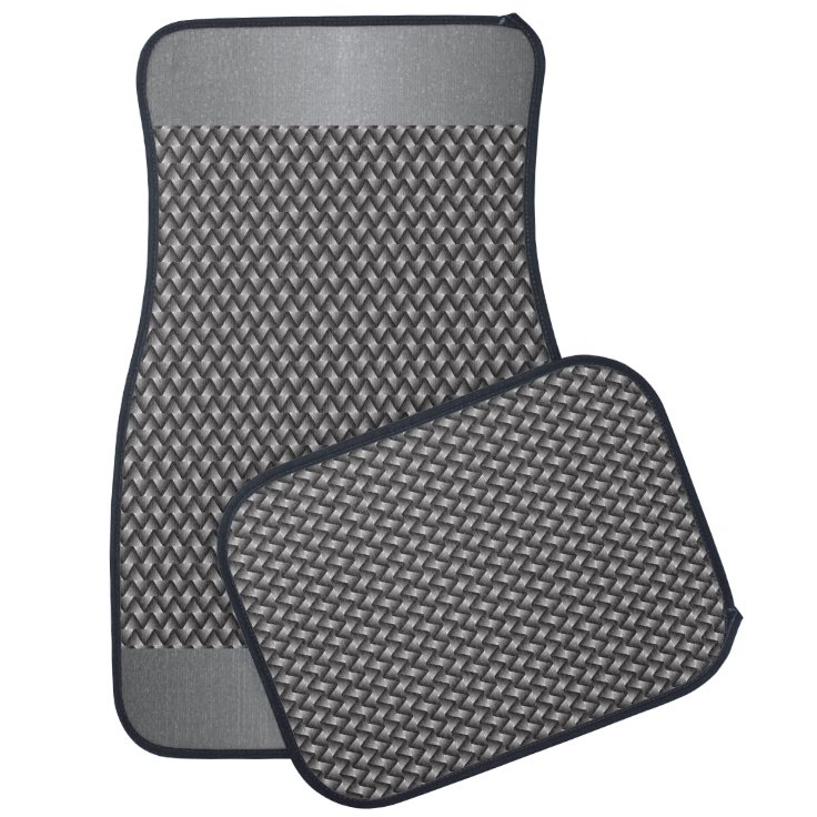 Silver Metal Weave Set of Car Mats | Zazzle