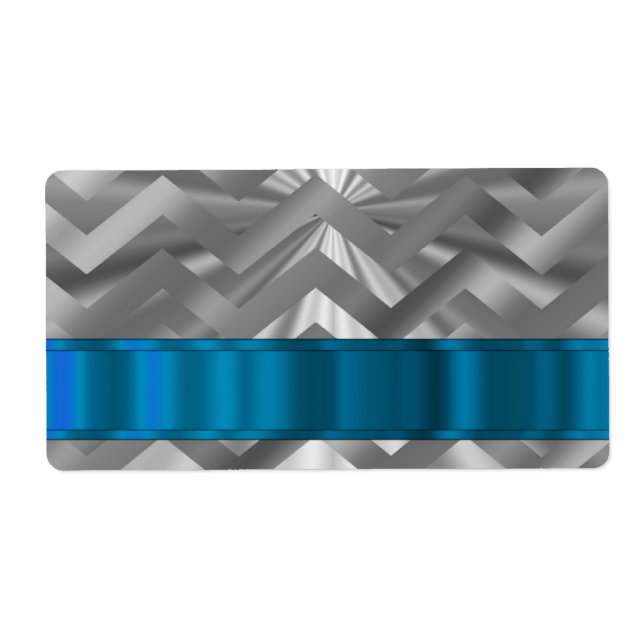 Silver metalic  looking chevron label (Front)